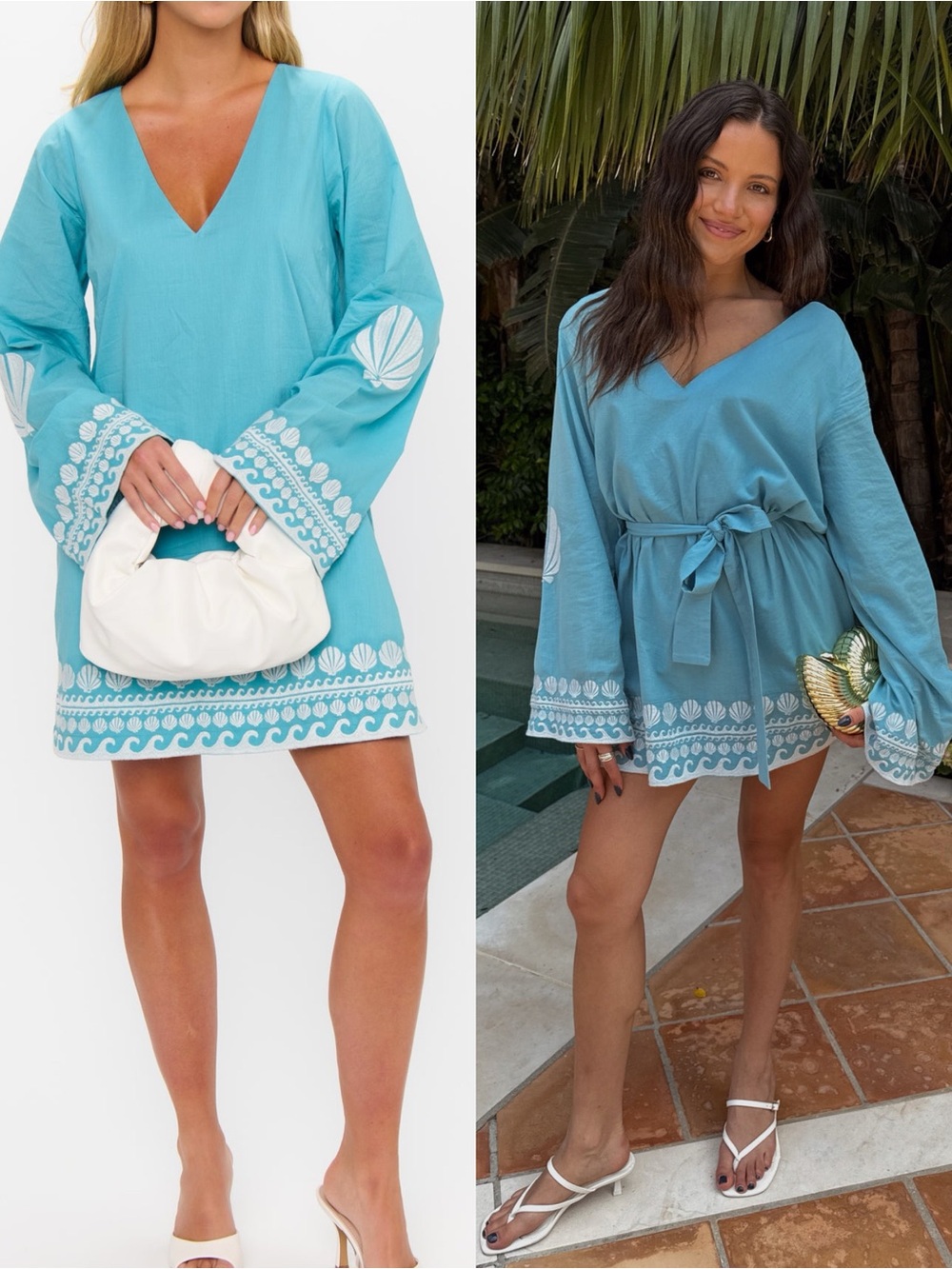 NEW! SHOW ME YOUR MUMU Malia Mini Dress in blue capri shells NWT.  Sk1